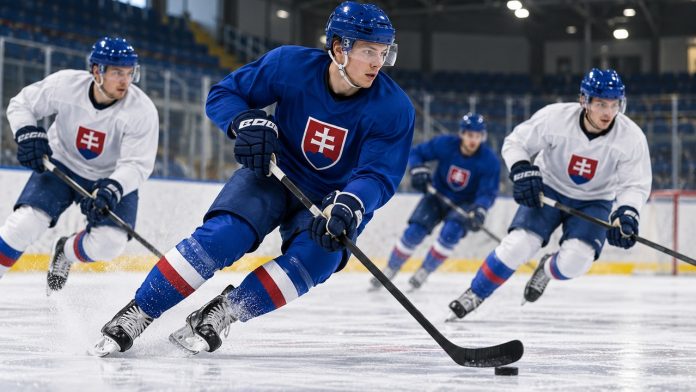 Slovenskí hokejisti na reprezentačnom tréningu