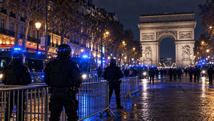Nočné bezpečnostné opatrenia a policajné zátarasy v centre Paríža